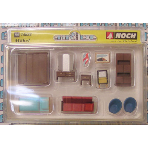 Noch H0 14832 Möbel für Schlaf und Wohnzimmer
