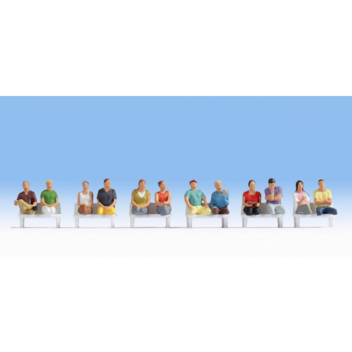 NOCH H0 15250 Sitzende Passagiere 12 Figuren (ohne Beine, ohne B