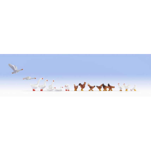 Noch H0 15772 Hühner und Gänse