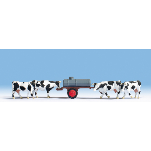 NOCH H0 16658 Kuhtränke, 4 Kühe + Zubehör