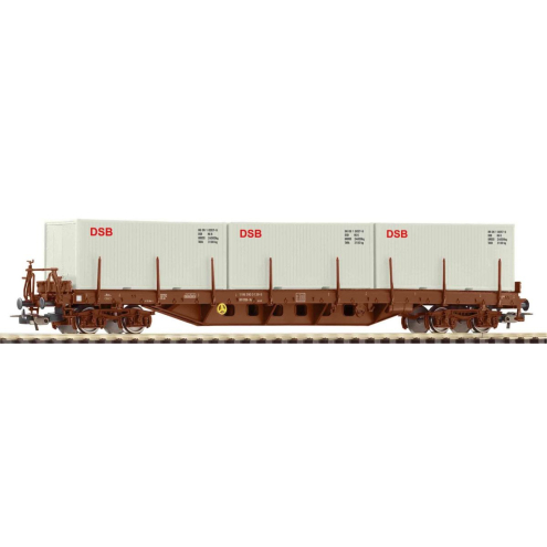 Piko Expert Plus H0 24527 Containerwagen Rs DSB IV mit 3x 20` Containern DSB