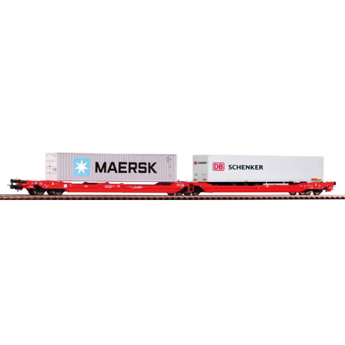 Piko Expert H0 24619 Taschenwagen T3000e mit 1 PNO Trailer und 1 40` Container Maersk