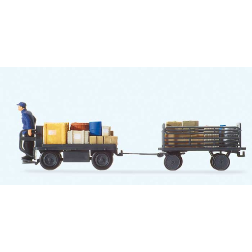 Preiser H0 10256 Elektrokarre mit Fahrer