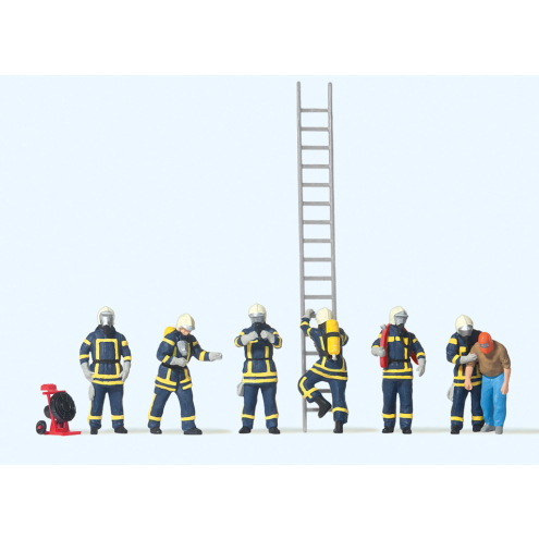 Preiser H0 10765 Feuerwehrleute in moderner Einsatzkleidung