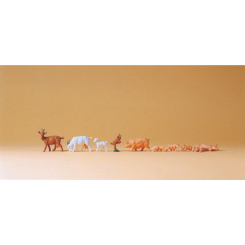 Preiser H0 14162 Ziegen und Schweine