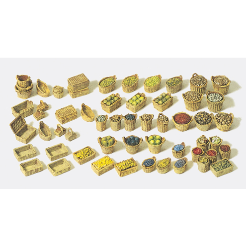 Preiser H0 17502 Körbe, Obst, Gemüse (lose). Bausatz