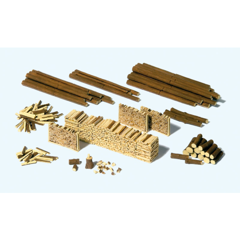 Preiser H0 17609 Stämme, Holzscheite, Holzstapel