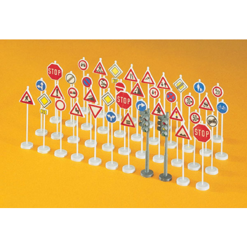 Preiser H0 18203 Verkehrszeichen. 40 Stück (Bausatz)