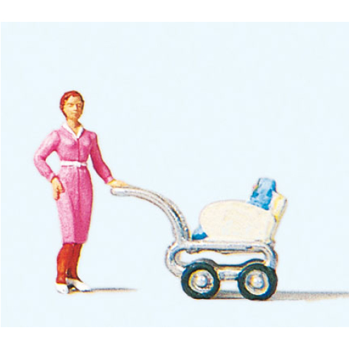 Preiser H0 28037 Frau mit Kinderwagen