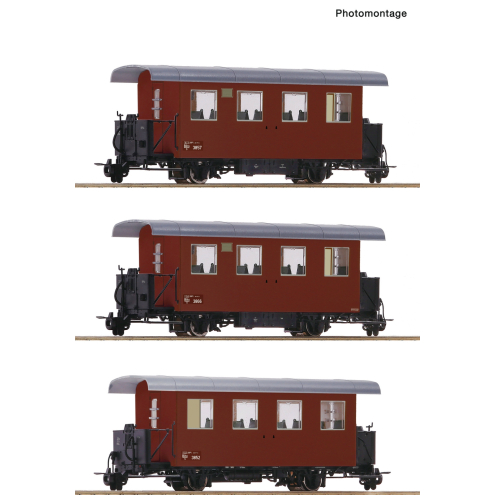 Roco H0e 34103 3pc. set Spantenwag . MZB Ep.IV