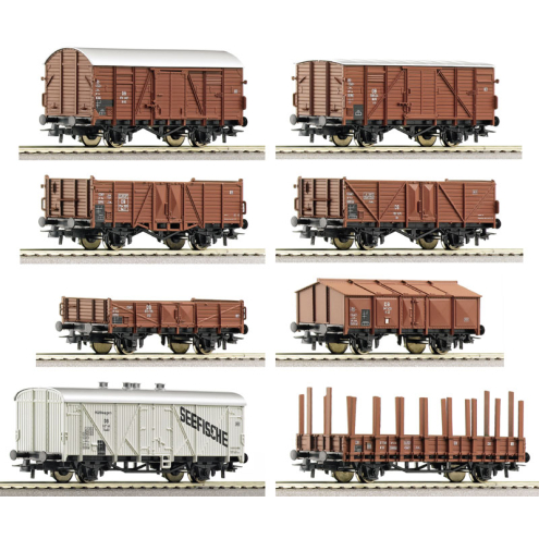 Roco H0 44002 8-tlg. Set Güterwagen der DB Epoche III