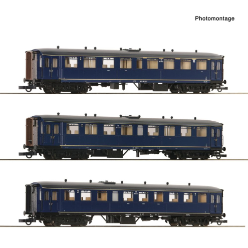 Roco H0 6200054 3-tlg. Set: Reisezug Wagen Blokkendoos, NS Ep.III