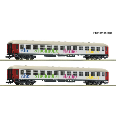 Roco H0 6200099 2-tlg. Set: Reisezug Wagen, Snälltåget Ep.VI
