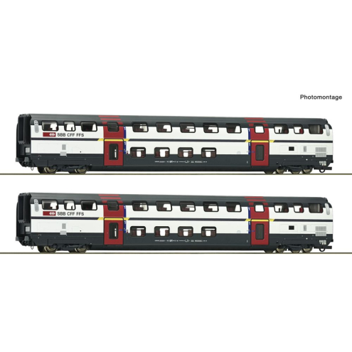 Roco H0 6200215 2-tlg. Set: Doppelstockwagen 1. Klasse SBB Ep. V/VI
