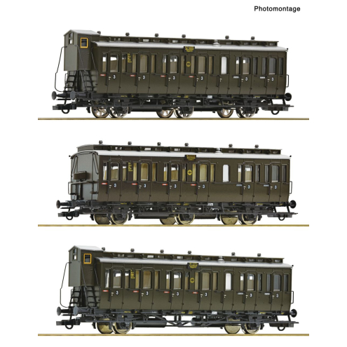 Roco H0 6200254 3-tlg. Set: Personenwagen DRG Ep. II