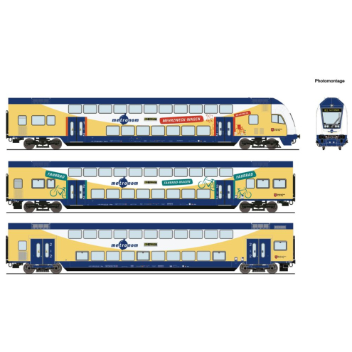 Roco H0 6210105 3-tlg. Set: Doppelstockwagen, metronom