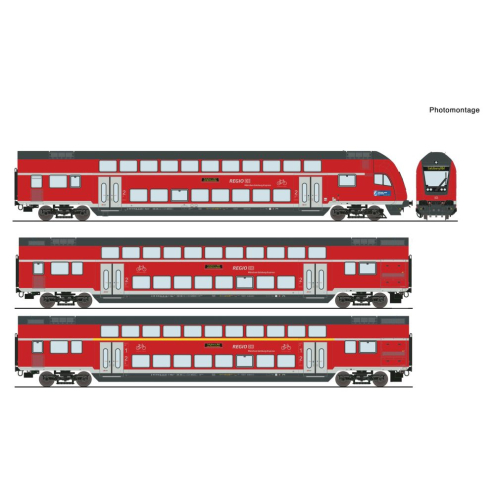 Roco H0 6220144 3-tlg. Set: Doppelstock Wagen, DB AG Ep.VI