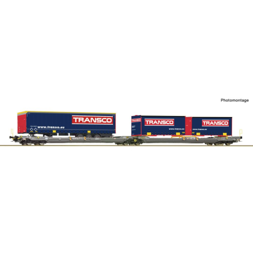 Roco H0 6600113 Doppeltaschen-Gelenk Wagen T3000e, Hupac Ep.V,VI