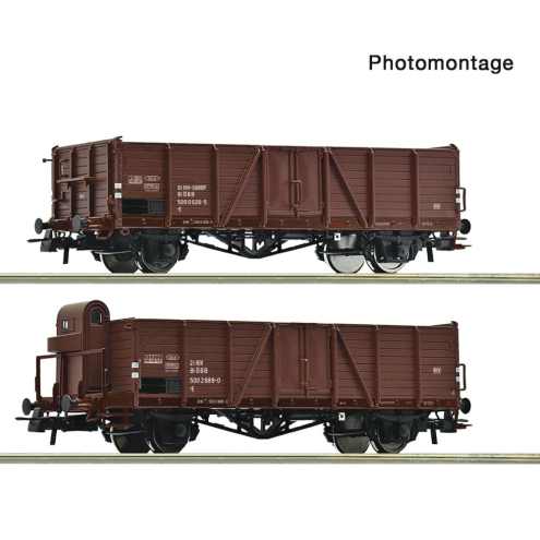 Roco H0 6600123 2-tlg. Set: Offene Güter Wagen, ÖBB Ep.IV