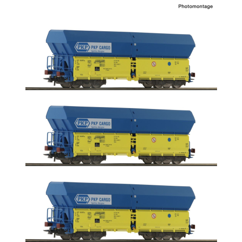 Roco H0 6600136 3-tlg. Set: Selbstentlade Wagen, PKP Ep.V,VI