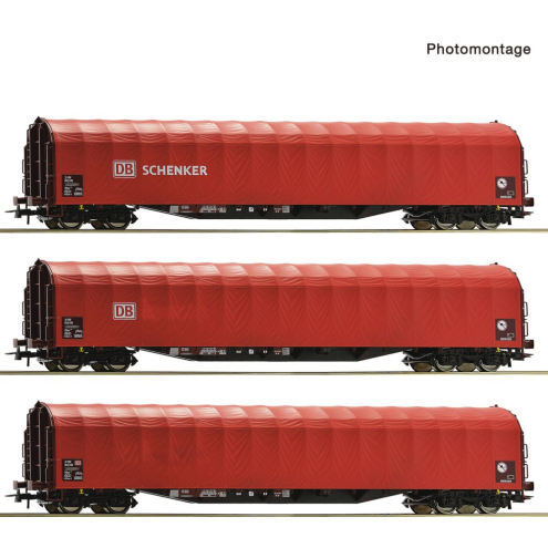 Roco H0 6600156 3-tlg. Set: Schiebeplanen Wagen, DB AG Ep.VI