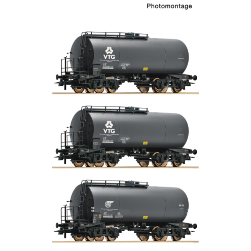 Roco H0 6600162 3-tlg. Set: Kessel Wagen, VTG/DB Ep.IV