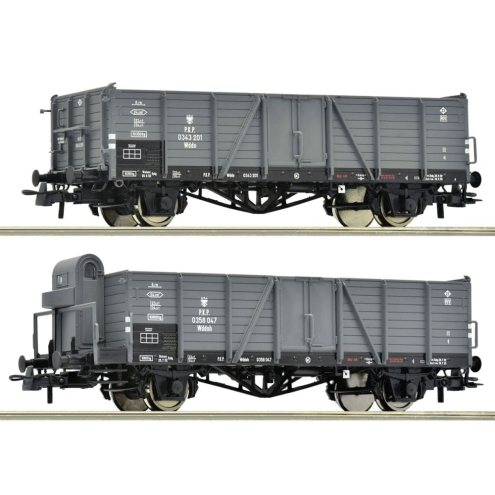 Roco H0 6600216 2-tlg. Set: Offene Güterwagen PKP Ep. III