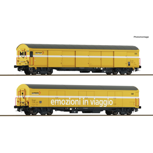 Roco H0 6600243 2-tlg. Set: Paket-Postwagen Wascosa Ep. VI