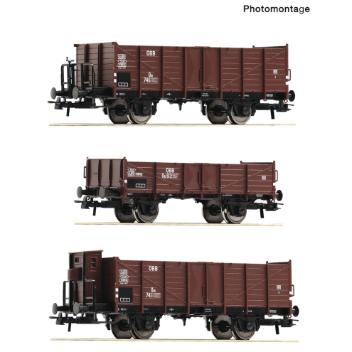 Roco H0 6600250 3-tlg. Set: Offene Güterwagen ÖBB Ep. III/IV