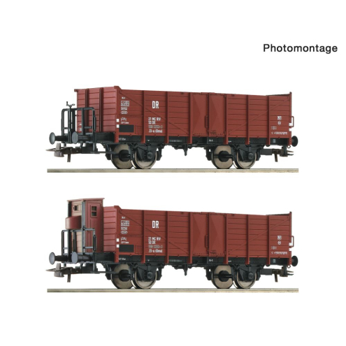 Roco H0 6600253 2-tlg. Set: Offene Güterwagen DR Ep. III