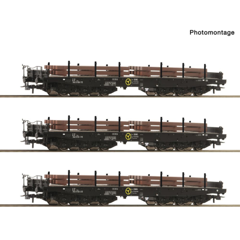 Roco H0 6600263 3-tlg. Set: Schwerlast-Flachwagen NS Ep. IV