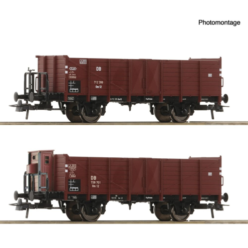 Roco H0 6600267 2-tlg. Set: Offene Güterwagen DB Ep. III
