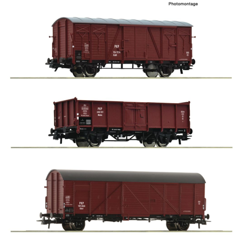 Roco H0 6600273 3-tlg. Set: Güterwagen PKP Ep. III
