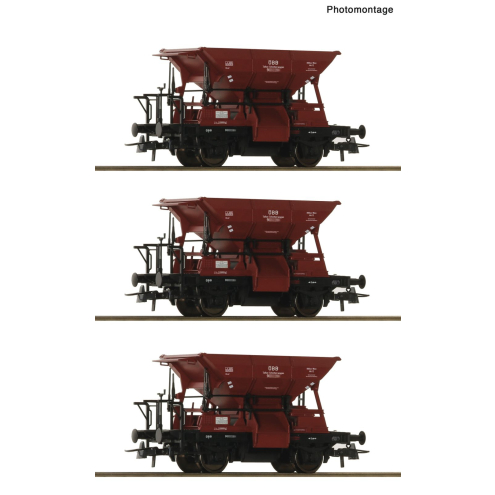 Roco H0 6600283 3-tlg. Set: Talbot-Schotterwagen ÖBB Ep. III/IV