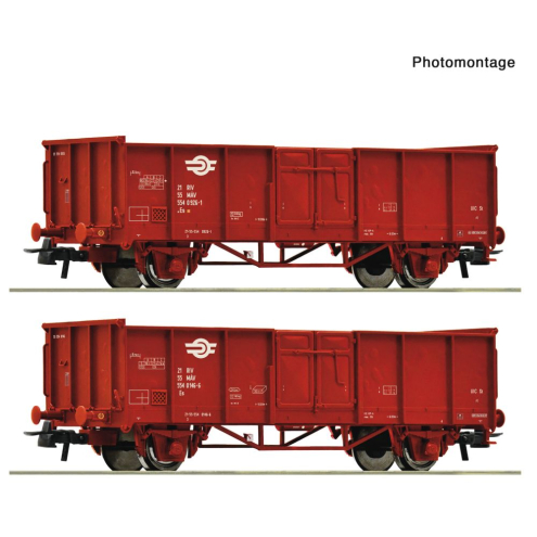 Roco H0 6600301 2-tlg. Set: Offene Güterwagen MAV Ep. V