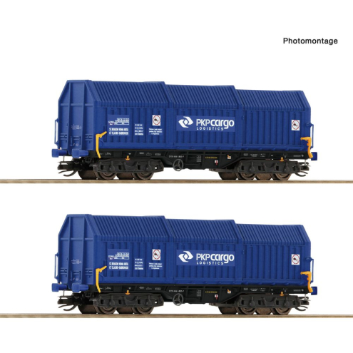 Roco TT 6680008 2-tlg. Set: Teleskophaubenwagen, PKP Cargo