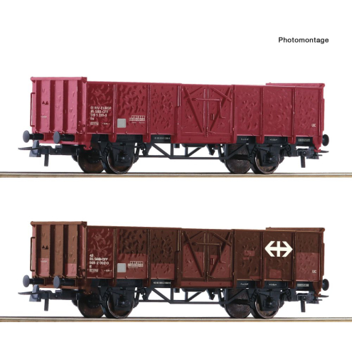Roco H0 77034 2-tlg. Set: Offene Güterwagen SBB Ep. IV/V