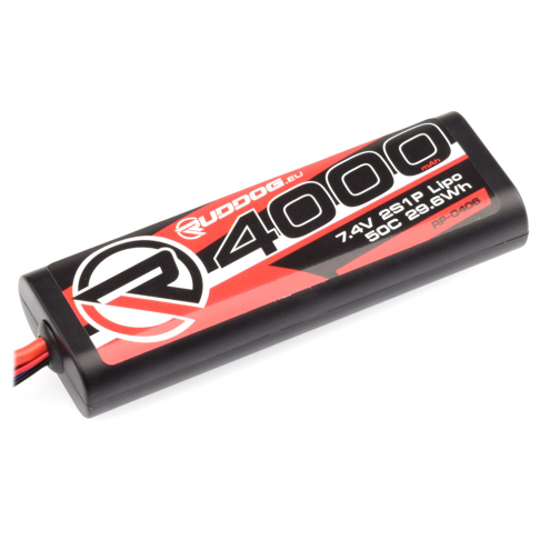 RUDDOG RP-0406 4000mAh 50C 7.4V LiPo Round Stick Pack T Plug TTSC
