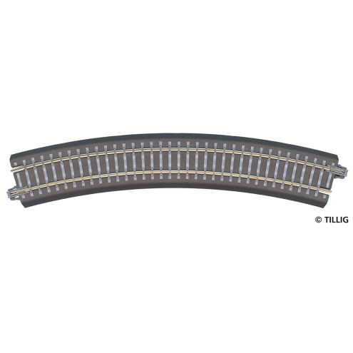 Tillig TT 83706 Bettungsgleis grau Gleisstück R21, Gebogenes Gleis R353 mm /30°