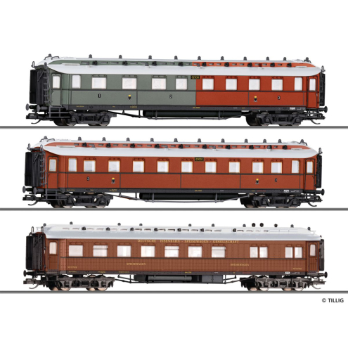 Tillig TT 01085 Reisezugwagenset Preußischer Schnellzug der K.P.E.V.