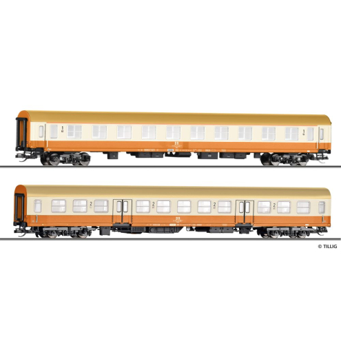 Tillig TT 01123 Reisezugwagenset „Städteexpress“ der DR, bestehend aus einem Reisezugwagen 1. Klasse und einem Reisezugwagen 2. Klasse Ep. IV