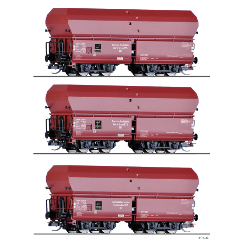 Tillig TT 01138 Güterwagenset der DRG, bestehend aus drei Selbstentladewagen OOt Saarbrücken Ep. II