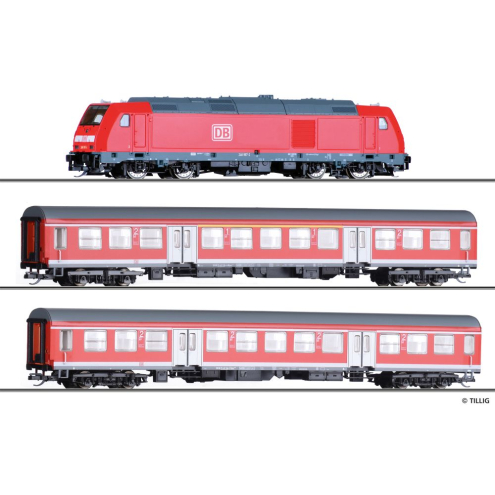 Tillig TT 01505 Einsteiger-Set: Reisezug der DB AG, bestehend aus Diesellokomotive „TRAXX“ und zwei Reisezugwagen Ep. V