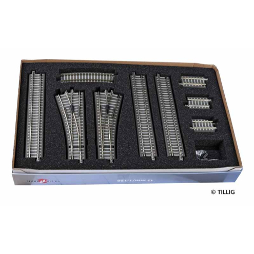 Tillig TT 01833 Bettungsgleis grau Gleiserweiterungsset Bahnhof