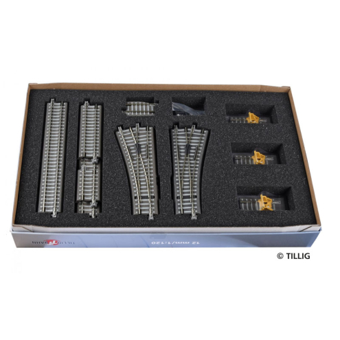 Tillig TT 01836 Bettungsgleis grau Gleiserweiterungsset Rangierbahnhof