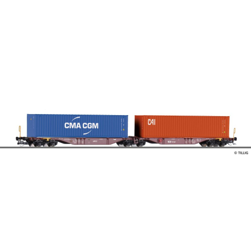 Tillig TT 18080 Containertragwagen Sggmrss 578.0 der ČD Cargo Ep. VI