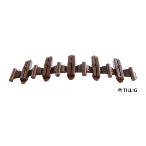 Tillig H0-ELITE 85502 Isolierschienenverb. braun (Beutel 20 St.)
