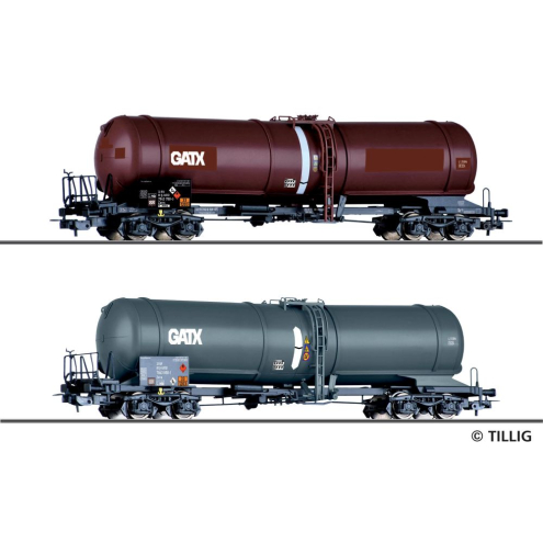Tillig H0 70069 Güterwagenset der GATX, bestehend aus zwei Kesselwagen Zans, Ep. VI