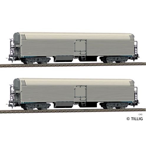 Tillig H0 70074 Güterwagenset der DR, bestehend aus zwei Maschinenkühlwagen Ttehkor, Ep. III -FORMNEUHEIT-