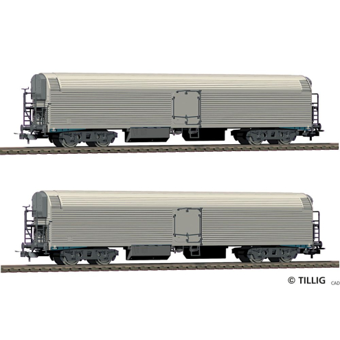Tillig H0 70076 Güterwagenset der DR, bestehend aus zwei Maschinenkühlwagen Iaghqrs, Ep. IV -FORMNEUHEIT-
